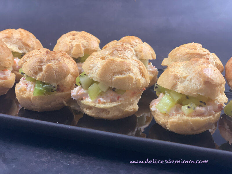 Petits choux au crabe-kiwi pour l’apéro 4