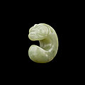 A celadon jade pig-dragon, Neolithic period, <b>Hongshan</b> <b>culture</b>