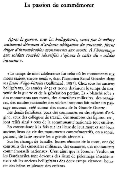 La passion de commémorer1