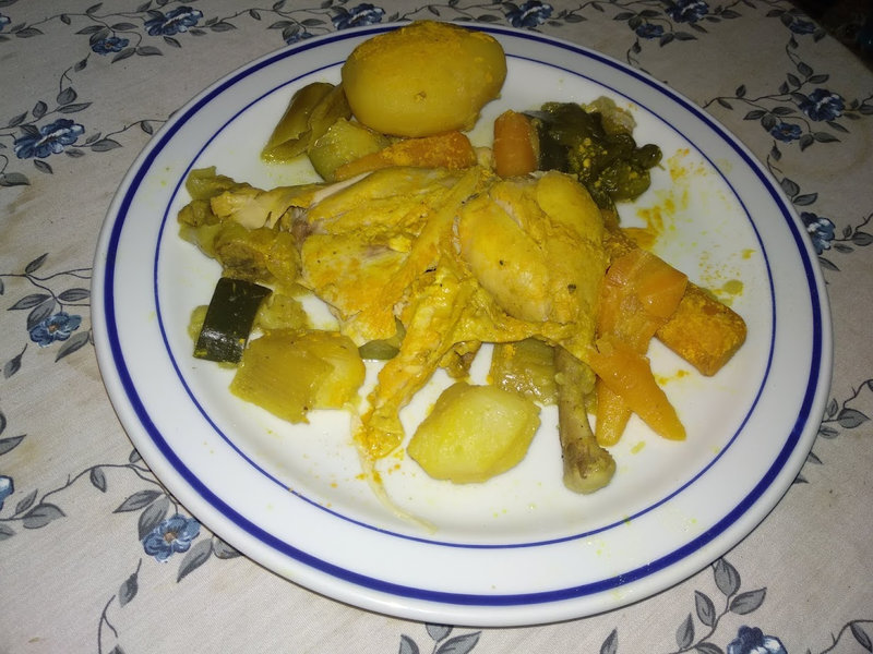 Poule au pot et ses légumes au curry (2)