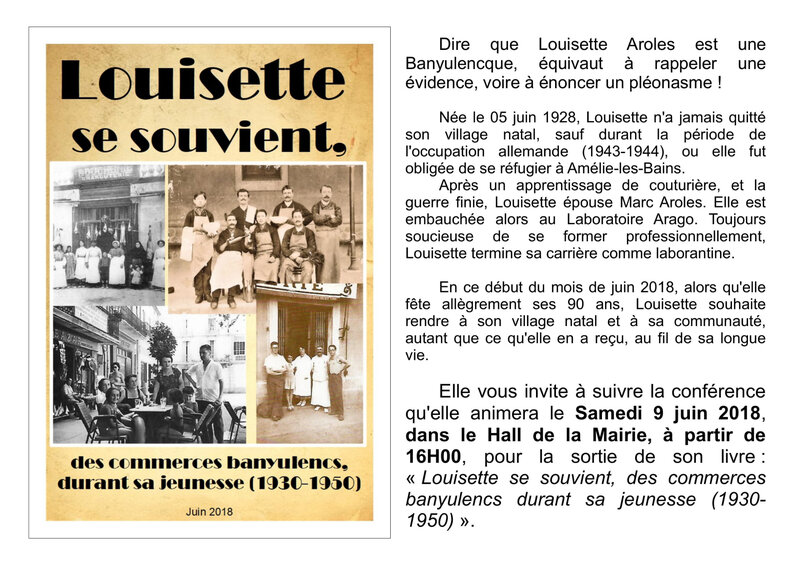 Bandeau affiche Conférence - Louisette se souvient des commerces banyulencs-1