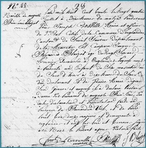 BLAIZOT Auguste Bien Aimé - Naissance