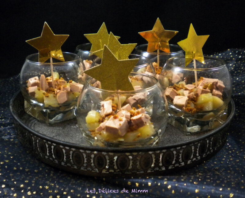 Verrines de poires caramélisées au foie gras 3