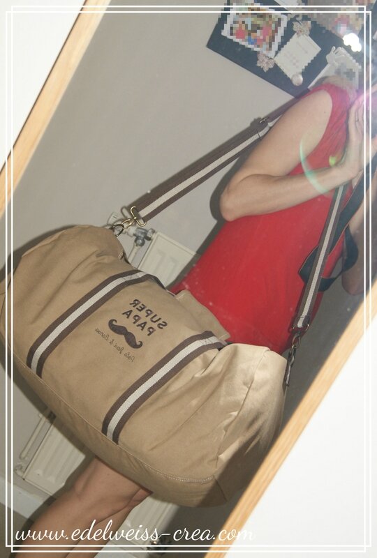 Grand sac polochon à personnaliser - couleur sable - sac we ou vacances - 45 litres