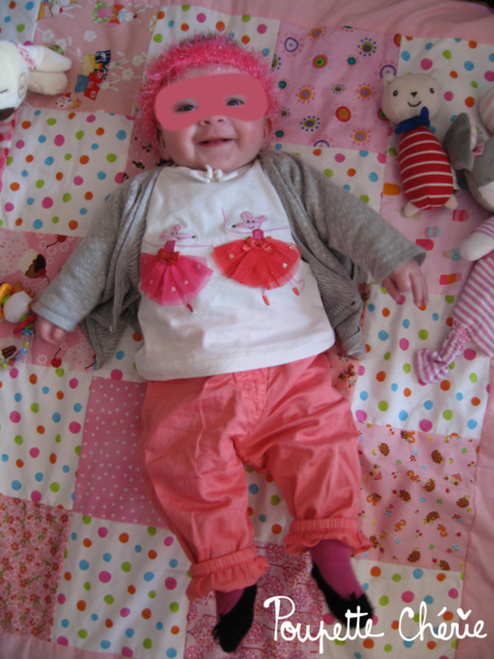 Bandeau rose tricot bébé 08