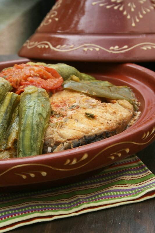 Tajine de Mérou à la courgette et poivron - Pasion culinaire Minouchka 2