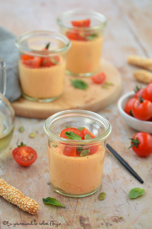 panna cotta à la tomate vegan sans gluten entrée