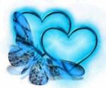 coeur papillon bleu