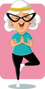 mamie-sportive-dans-la-bande-dessinée-de-vecteur-pose-yoga-110596811