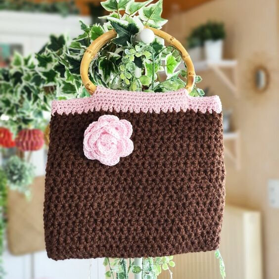 sac crochet marron vanillejolie Pitimana