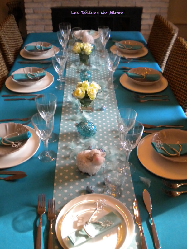 Ma table de Pâques couleur Mer du Sud