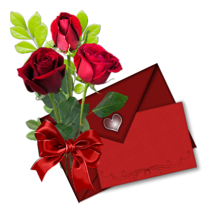 saint valentin roses et lettres