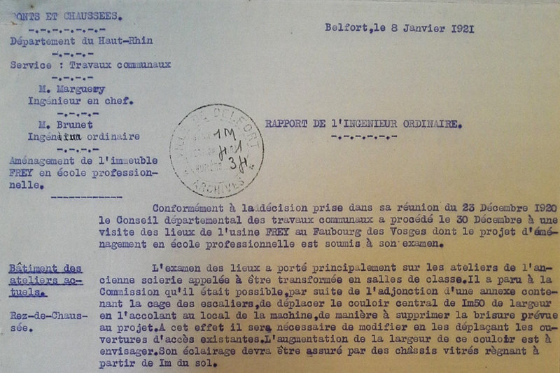 1921 01 08 Rapport Ingénieur ordinaire p1