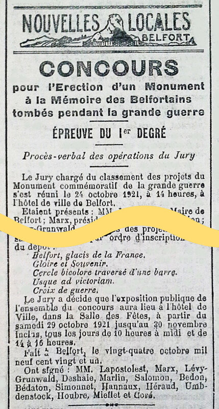 1921 10 26 Résultats Epreuve 1er degré La Frontière BF