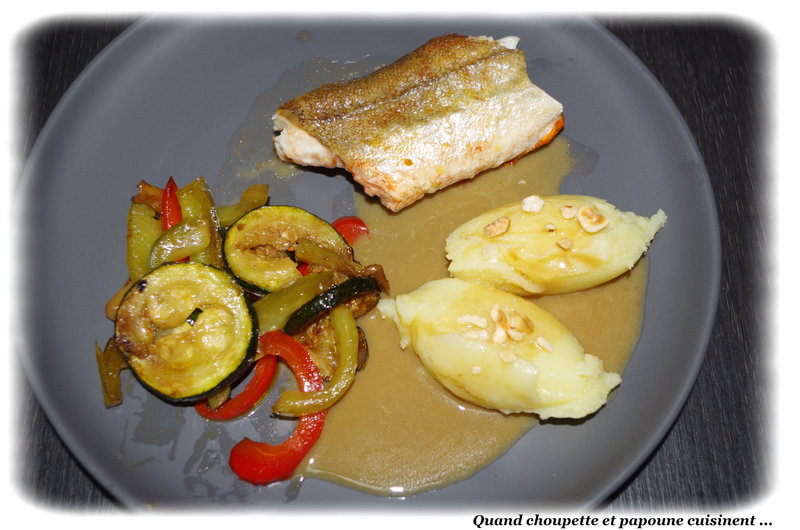 grondin au four, écrasée de pommes de terre et légumes à l'huile d'olive-3158