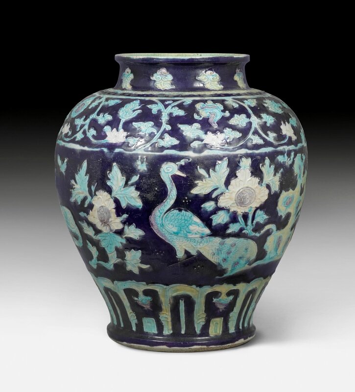 A magnificent Fahua jar, China, Ming dynasty