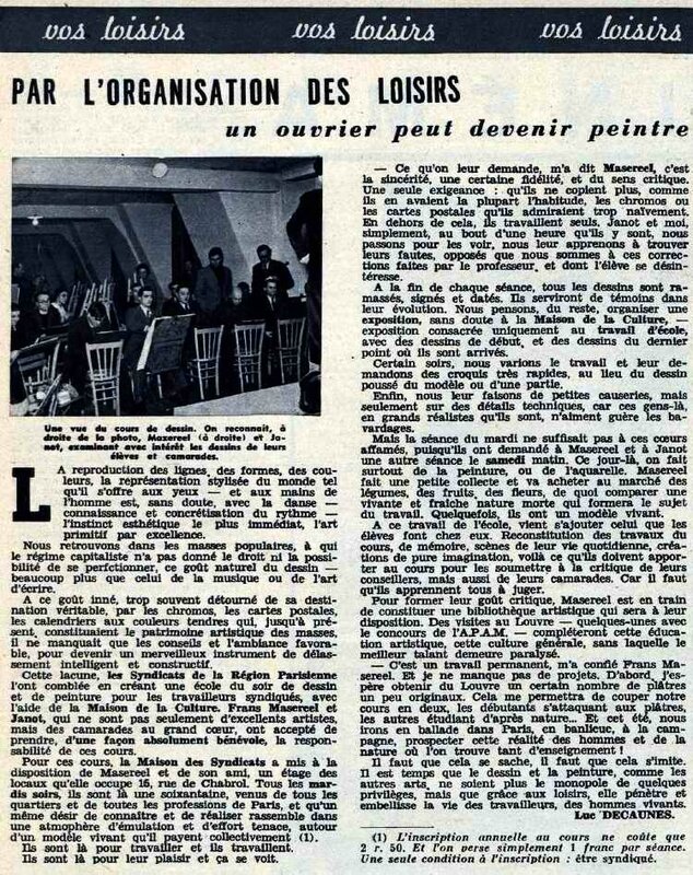 Masereel nos loisirs
