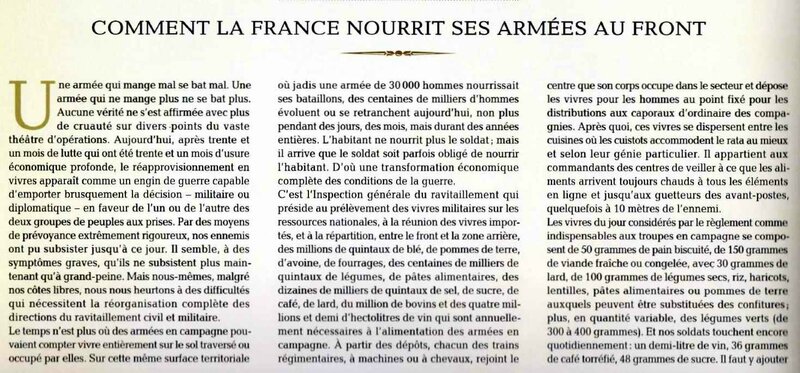 Comment la Fr nouriit ses poilus