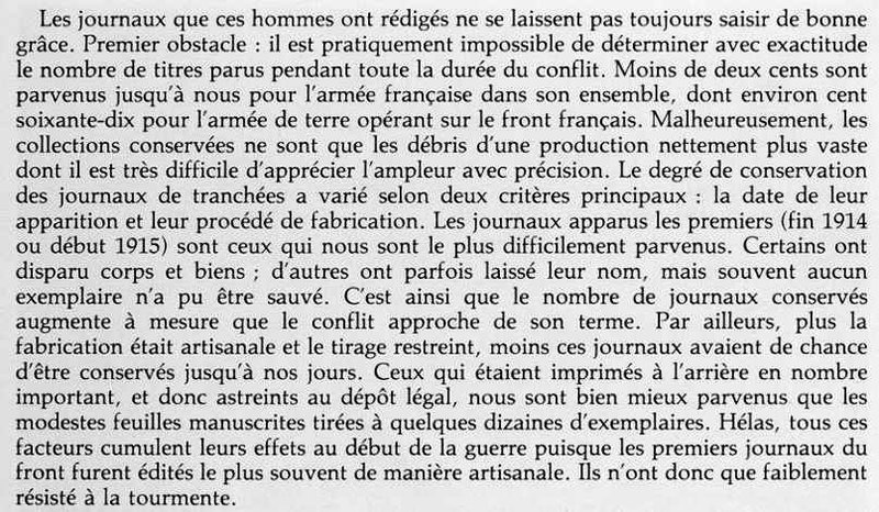 Journal de tranchées durée5