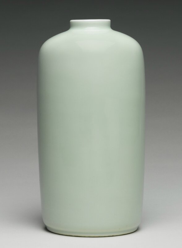 A fine and rare celadon-glazed vase, Yongzheng mark and period