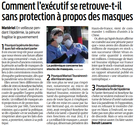 2020 03 24 SO Comment l'exécutif se retrouve-t-il sans protection à propos des masques