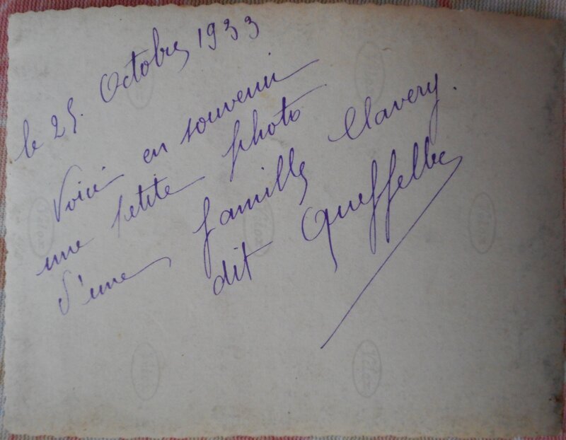 1933 Famille Clavery_Verso
