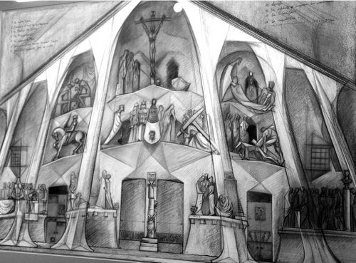 Sagrada Familia Passion dessin Subirachs