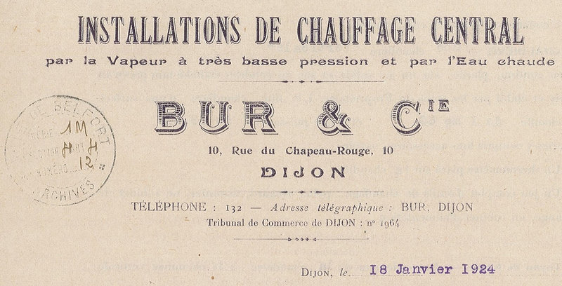 1924 01 18 Société Bur & Cie Devis R