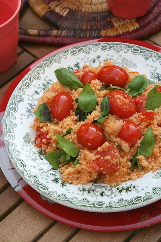 Boulghour à la tomate cerise et basilic - passion culinaire