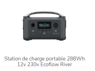 station de charge portable 288Wh 12v 230v Ecoflow River