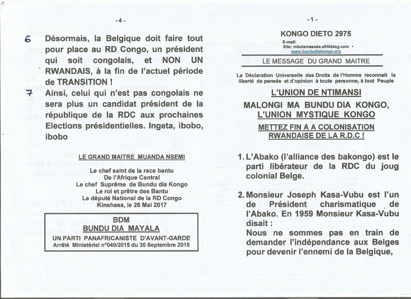 METTEZ FIN A LA RECOLONISATION RWANDIAISE DE DE LA RDC a