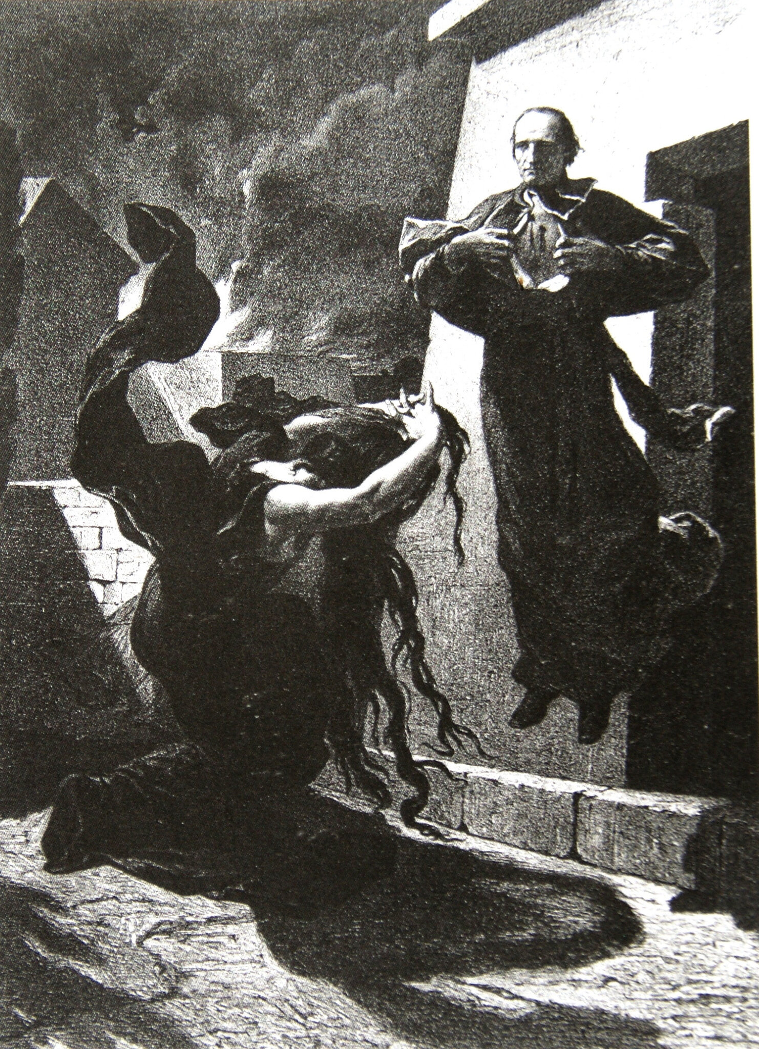 Laurens, l'église en deuil, litho 1871