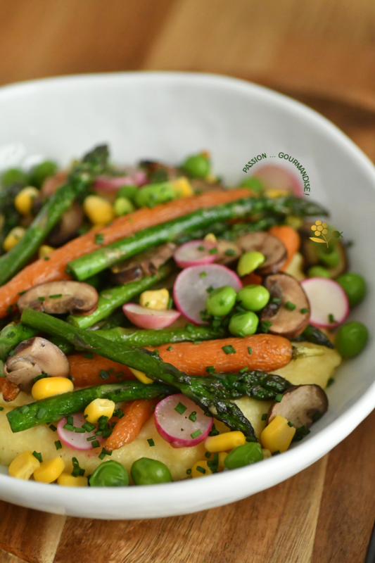 Légumes de printemps sur lit de polenta au parmesan_8