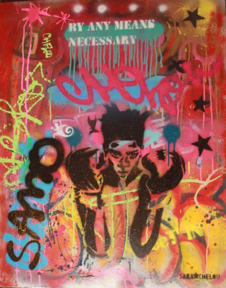 _Basquiat_ Stencil et aérosol sur toile 2009