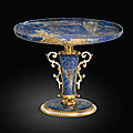 Petite coupe sur pied en lapis lazuli. Milan, fin XVIe siècle, la monture Stuttgart vers <b>1650</b>