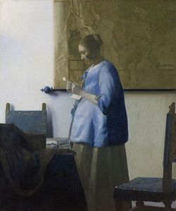 Vermeer_Johannes_-_Femme en bleu lisant une lettre_-_Woman_reading_a_letter_-_circa_1662-1663