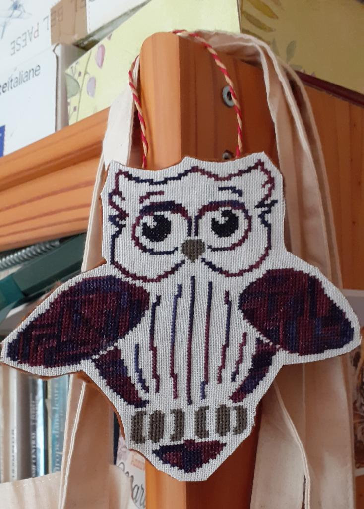 Hibou façon pochoir par Michèle Uzuki