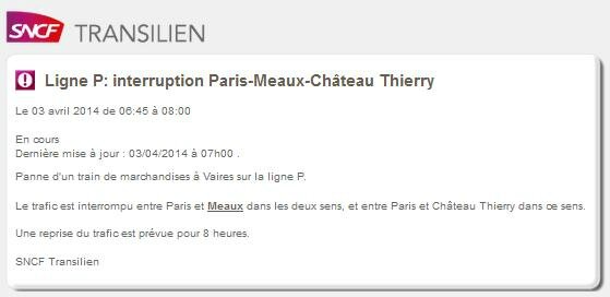 Trafic interrompu entre Paris et Meaux (030414) 01