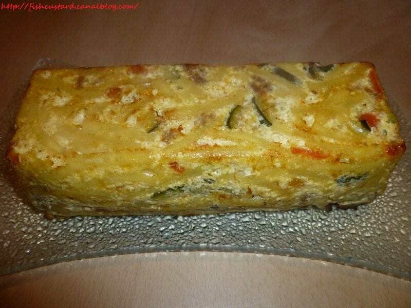 Gâteau de macaroni boulettes-courgettes-poivrons (1)