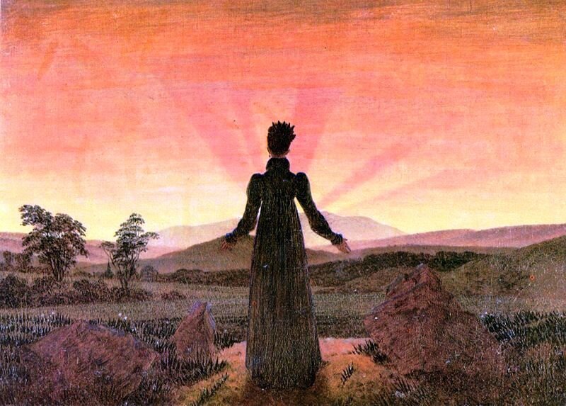Femme lever de soleil par Friedrich plus