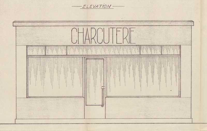 1954 Plan Façade projet Belfort Charcuterie 13 rue Thiers R