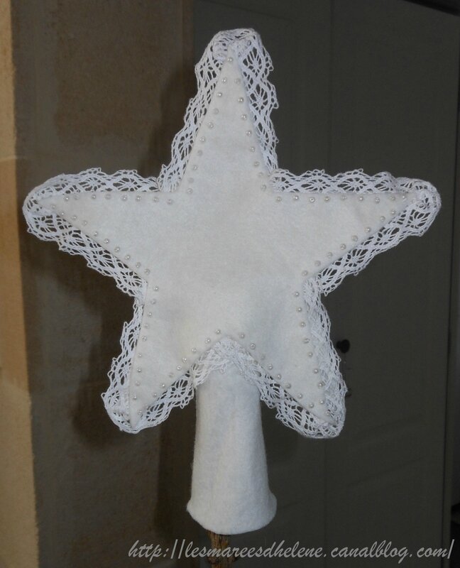 Etoile pour sapin de Noël tuto feutrine