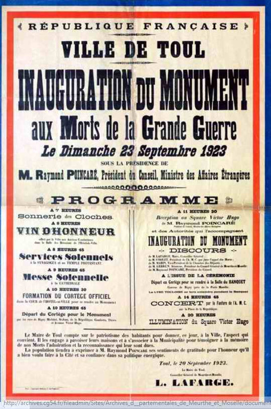 Inauguration monum Toul