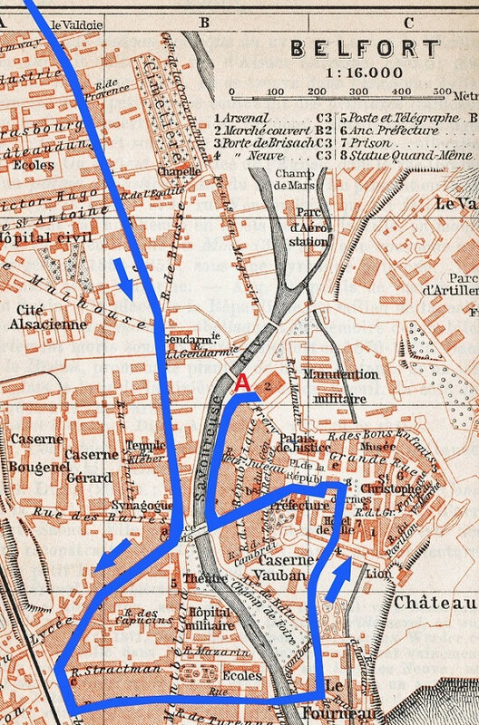 Plan Itinéraire défilé Concours 14 août 1910 FB 1908-16
