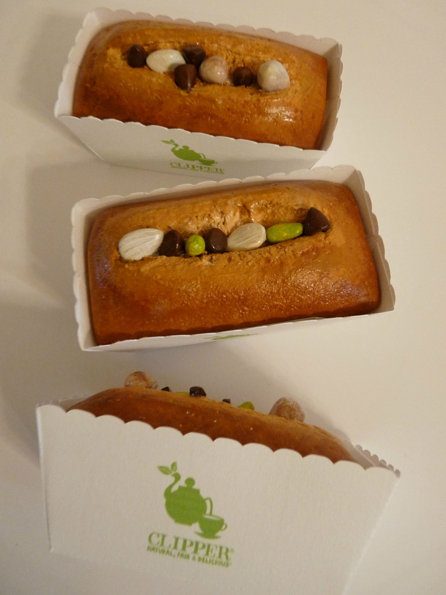 Petits cakes, caissettes personnalisées, pour Clipper