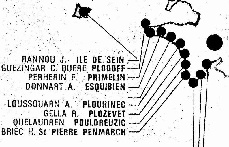 Ch37 - Plan des collecteurs de Bezhin sur le Cap-Sizun en 1970