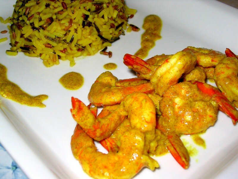 Curry de Crevettes au lait de coco