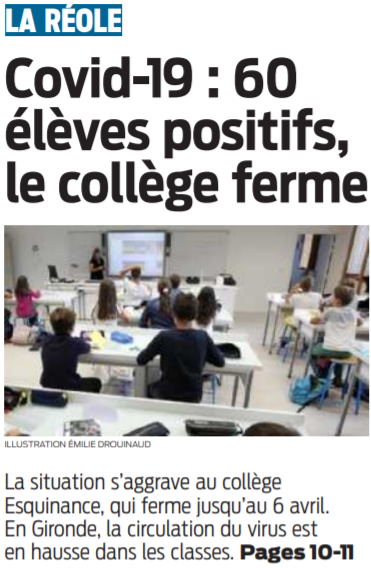 2021 03 30 SO La Réole Covid-19 60 élèves positifs le collège ferme
