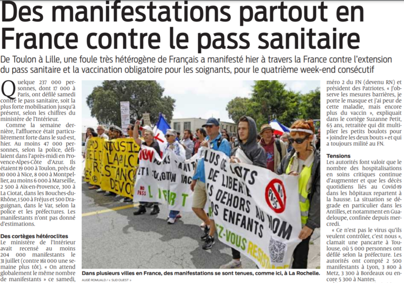 2021 08 08 SO Manifestations partout en France contre le pass sanitaire
