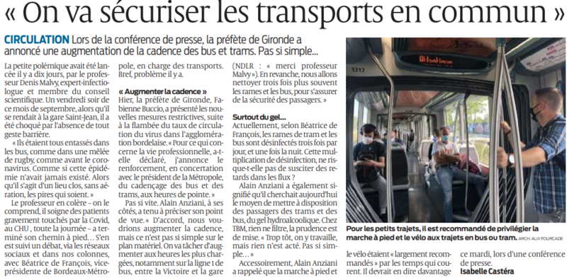2020 09 15 SO On va sécuriser les transports en commun